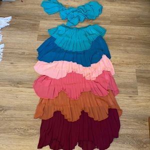 Skirt and Crop Two Piece Set